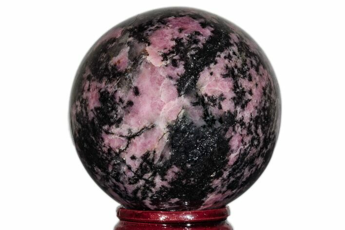 Polished Rhodonite Sphere - Madagascar #218896